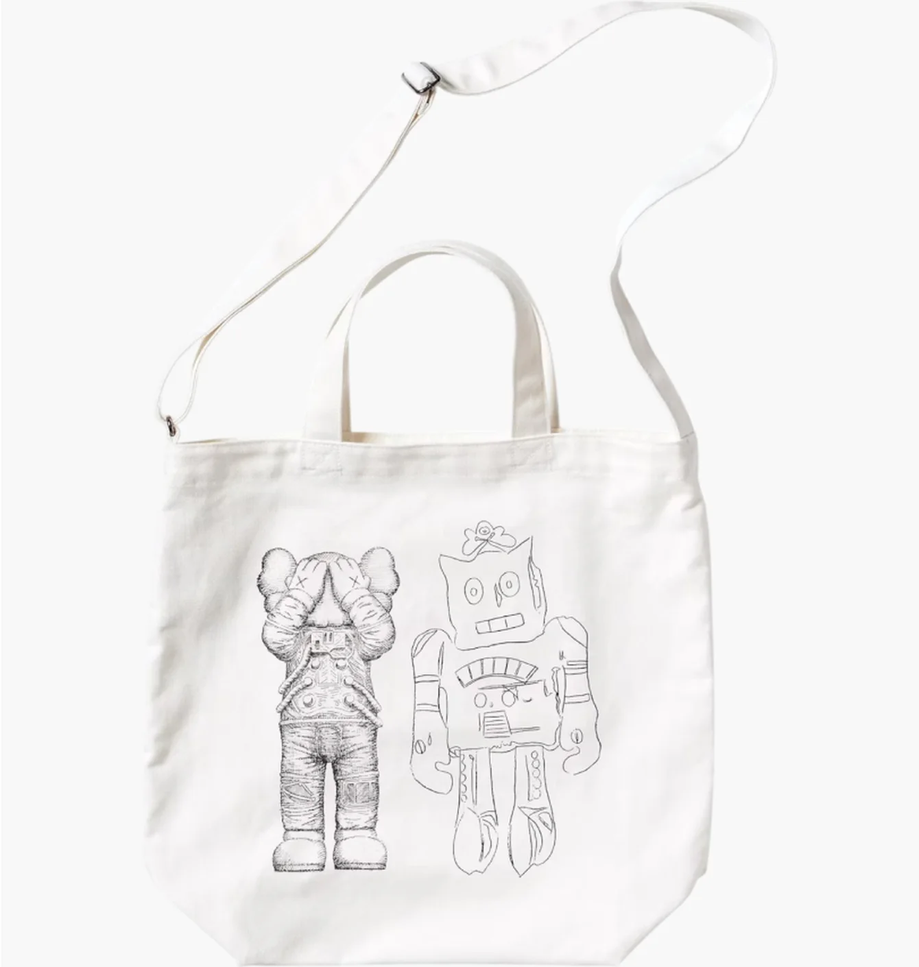 Шопер KAWS + Warhol UT 2-Way Tote Bag White