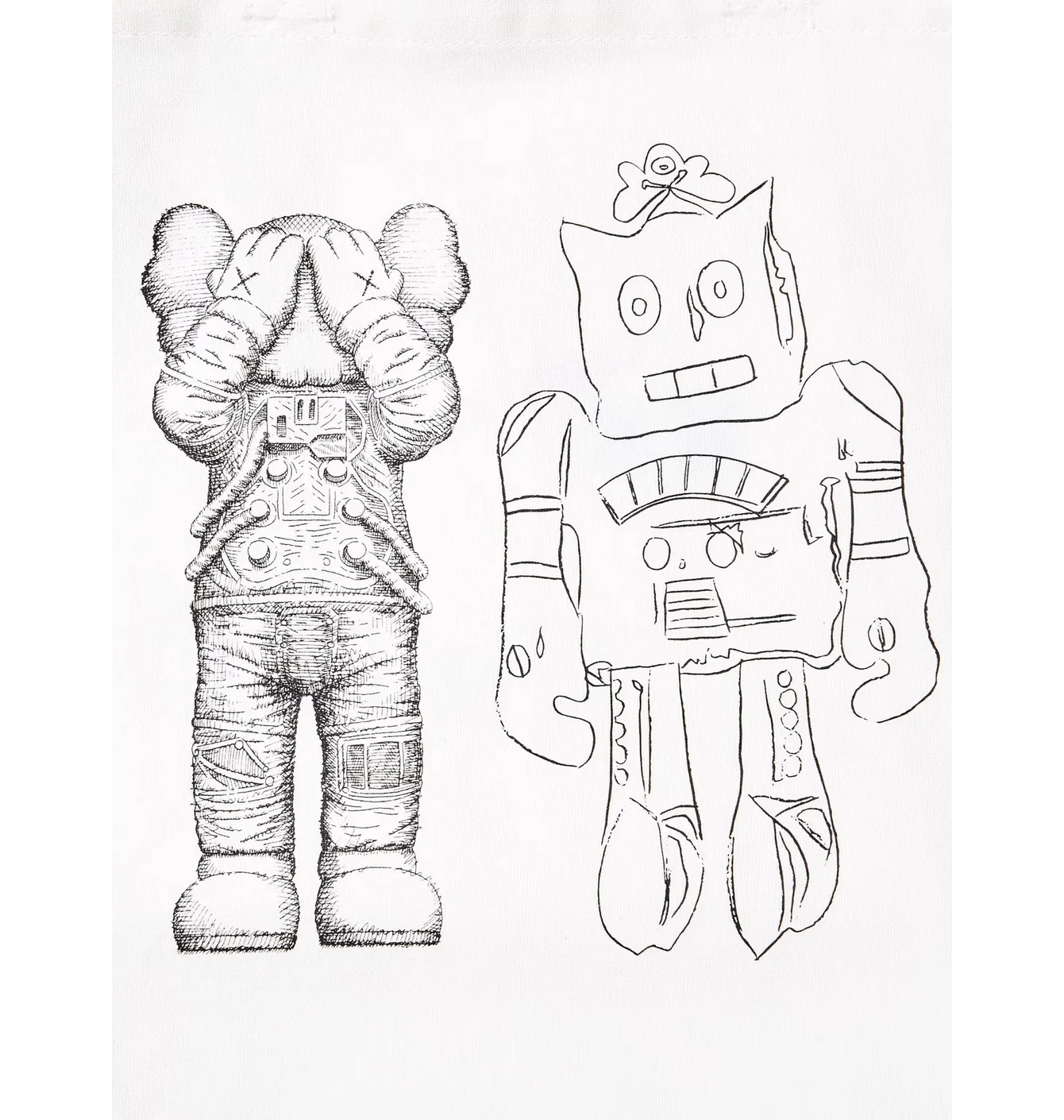 Шопер KAWS + Warhol UT 2-Way Tote Bag White