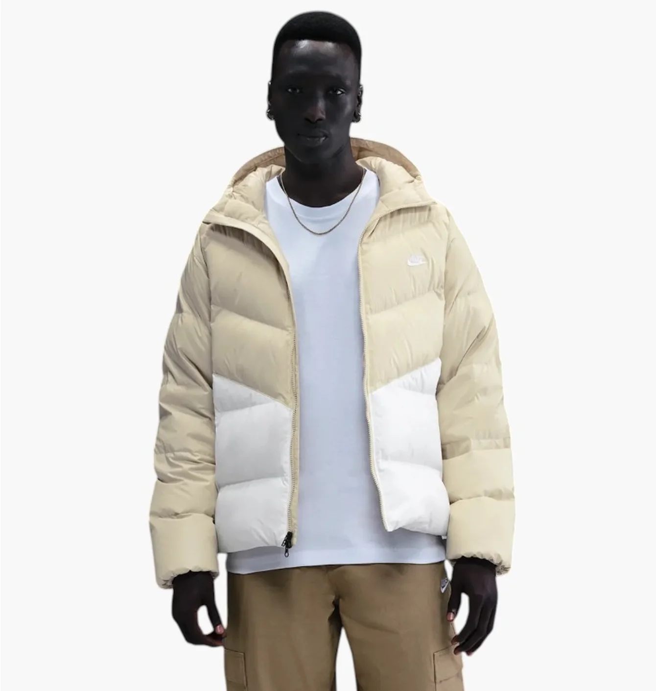 Пуховик чоловічий Nike Windrunner Beige/White HQ7790-229