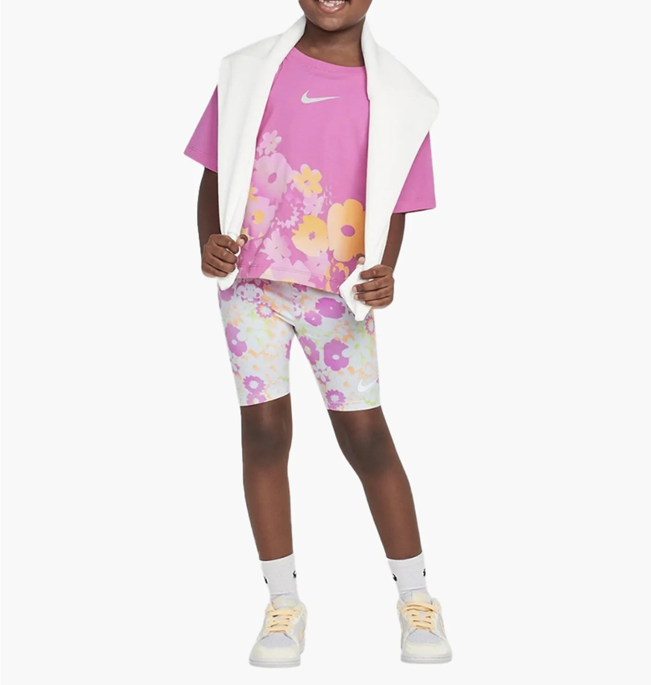 Спортивний костюм дитячий Nike Flow-Ral Aop Bike Short Se Pink/White 36M848-P23