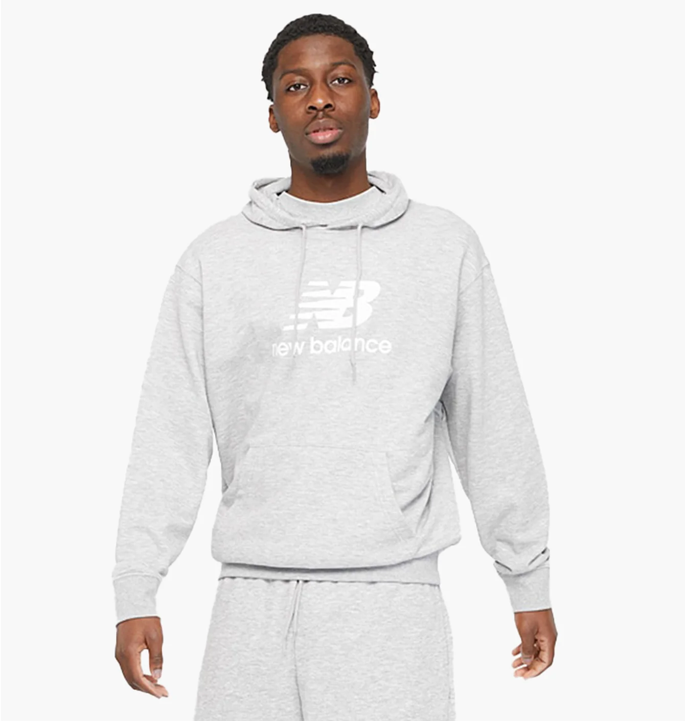 Худі чоловіче New Balance Stacked Logo French Terry Hoodie Grey MT41501