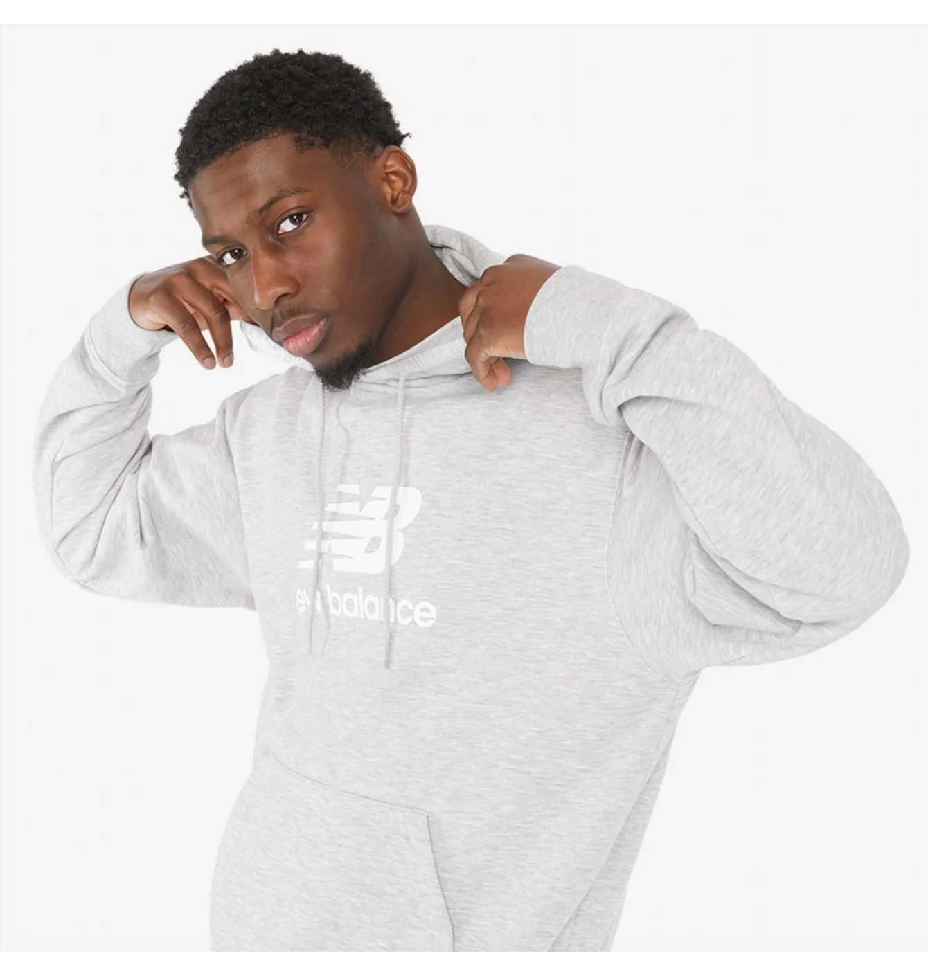 Худі чоловіче New Balance Stacked Logo French Terry Hoodie Grey MT41501