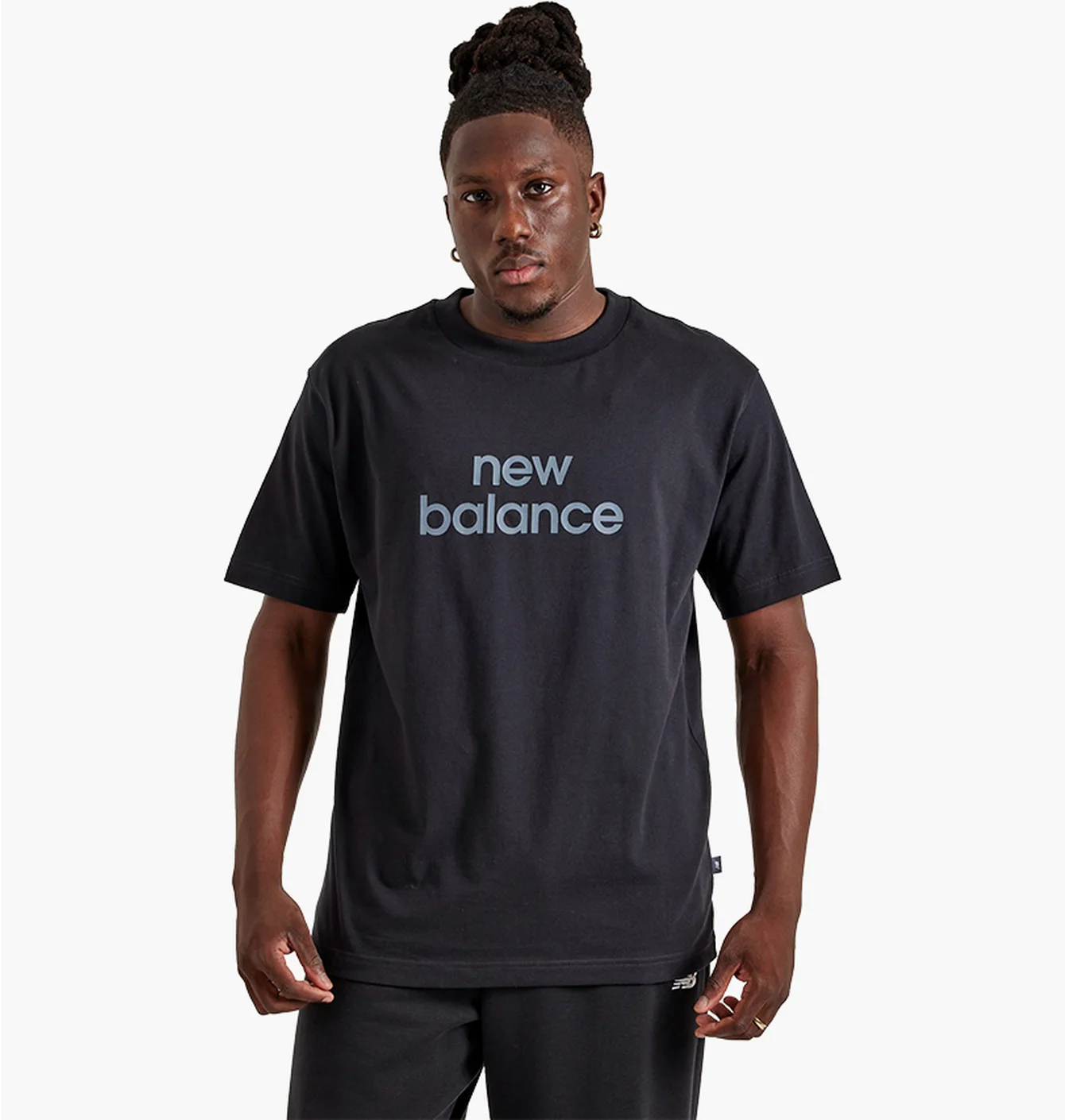 Футболка чоловіча New Balance Relaxed Linear Logo Tee Black MT41582BK