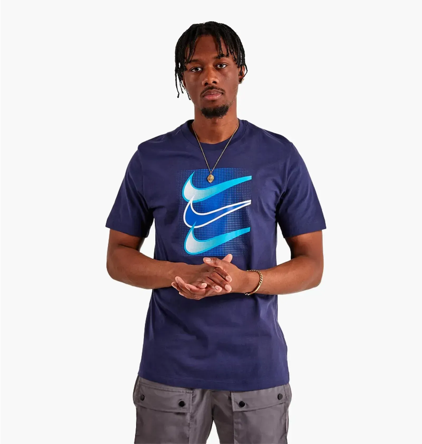 nike M NSW TEE 12MO SWOOSH MIDNIGHT NAVYColor=NAVY;Size=MED