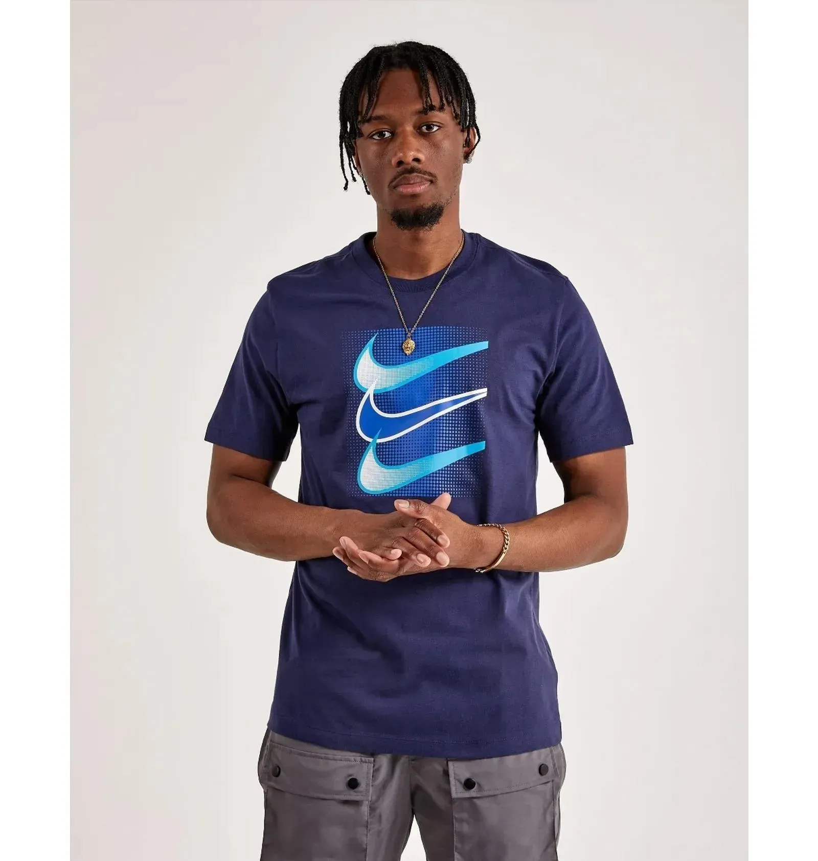 nike M NSW TEE 12MO SWOOSH MIDNIGHT NAVYColor=NAVY;Size=MED