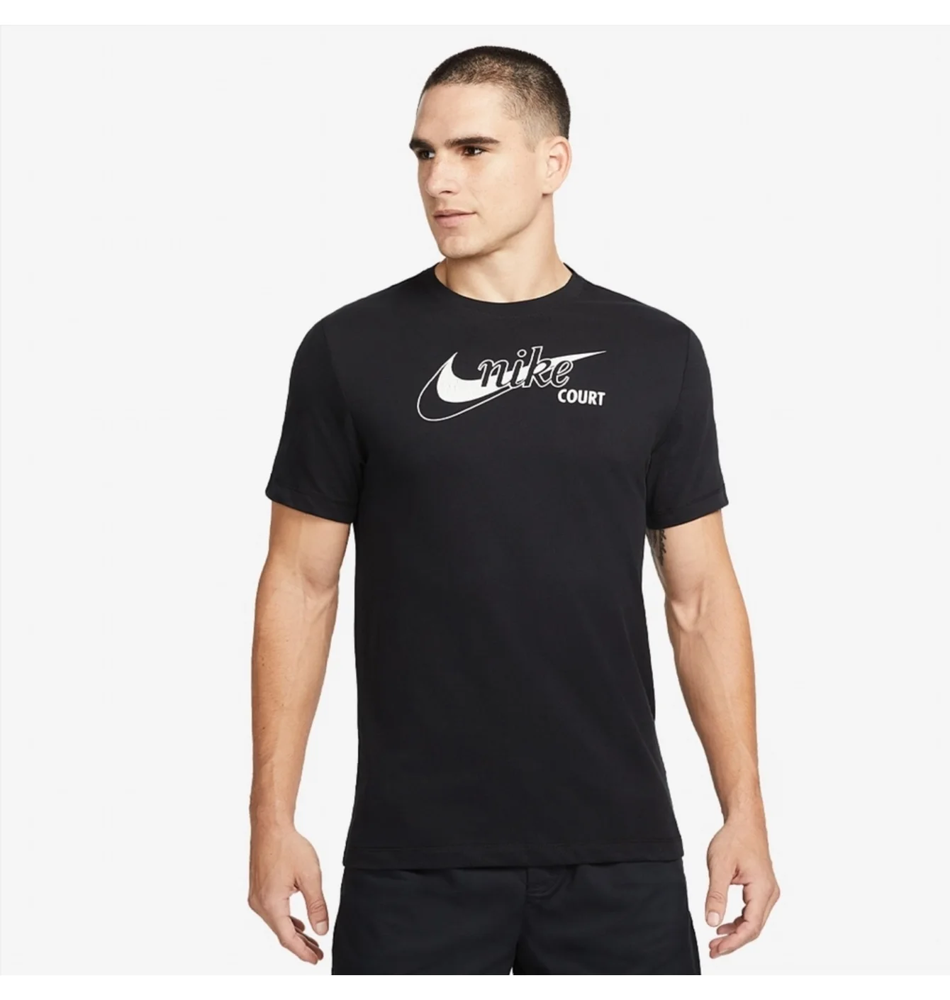 Футболка чоловіча Nike Court Dri-Fit Swoosh Tee Black DD8376-010