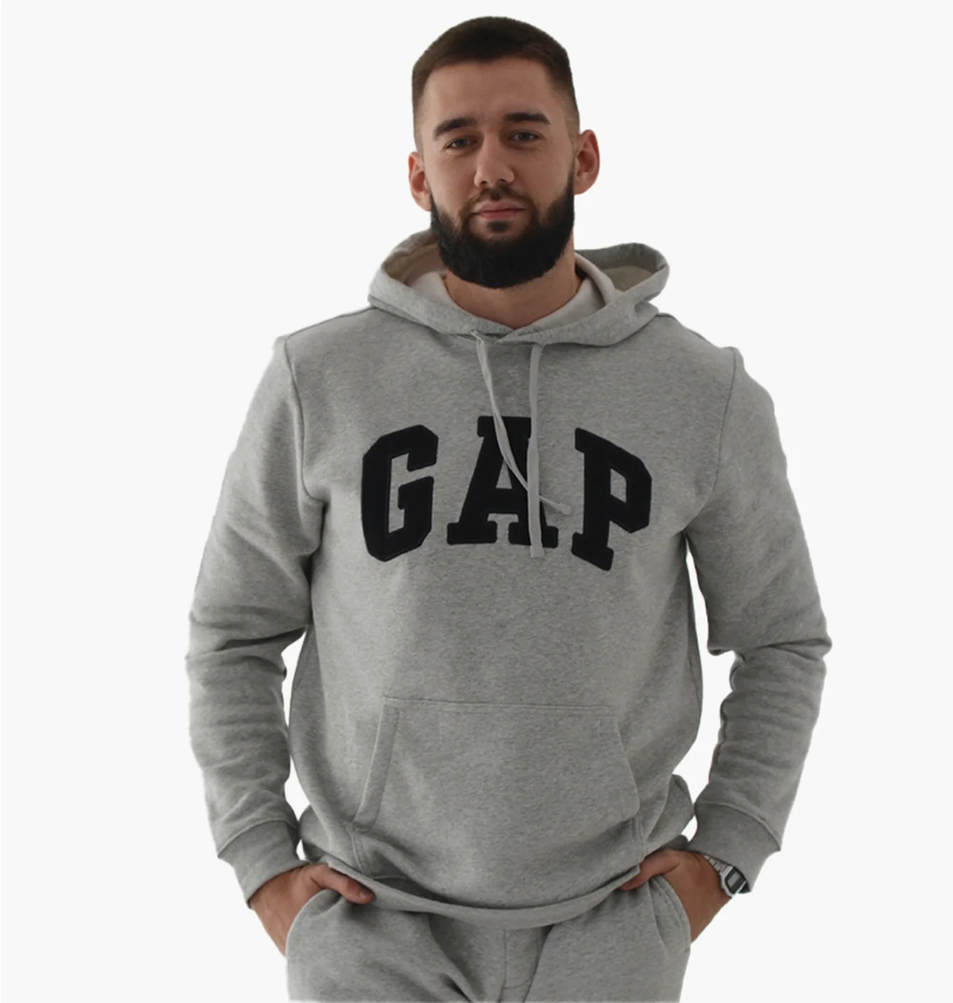 Худі чоловіче Gap Logo Hoodie Light Heather Grey 510981021