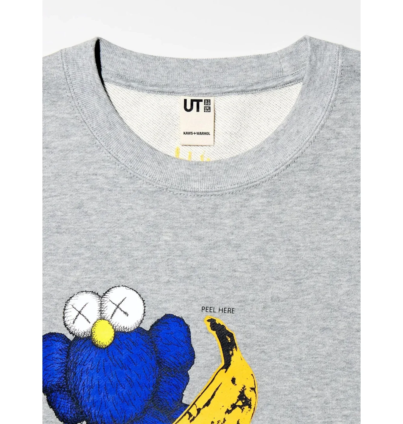 Толстовка KAWS x Uniqlo Warhol Graphic 472951 Sweatshirt (Grey Banana Kaws)