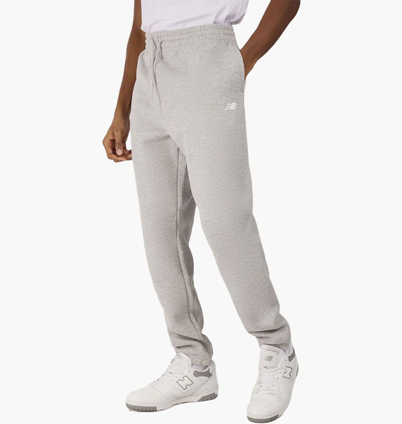 Штани чоловічі New Balance Brushed Back Small Logo Joggers Grey MP41503AG