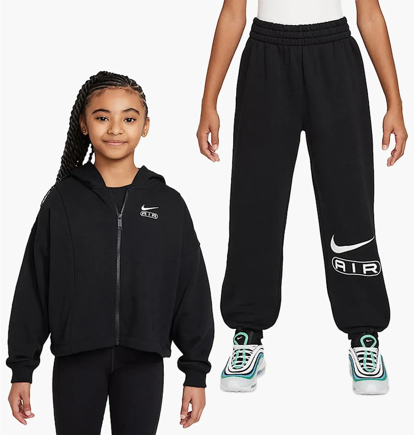 Спортивний костюм дитячий Nike G Nsw Air Ft Fz Black (FN8615-010__FN8612-010)