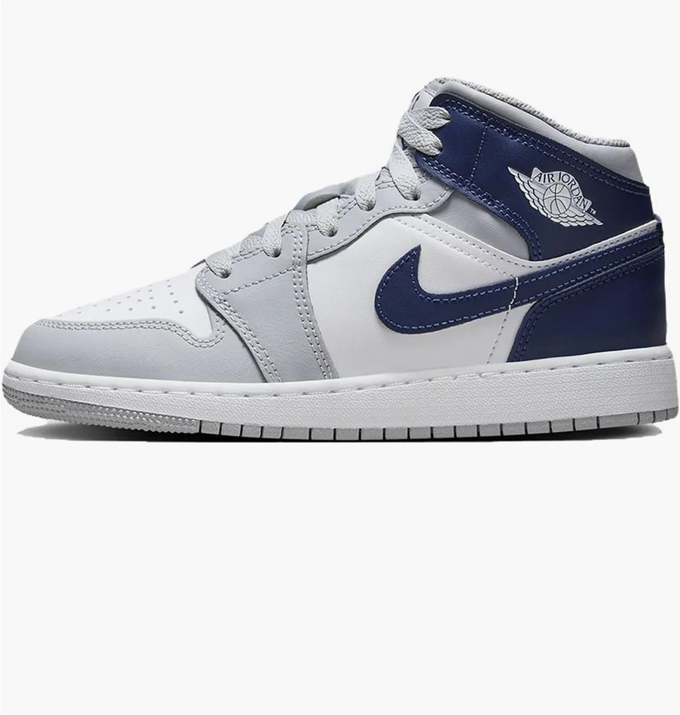 Кросівки дитячі Air Jordan 1 Mid Gs White/Grey DQ8423-104