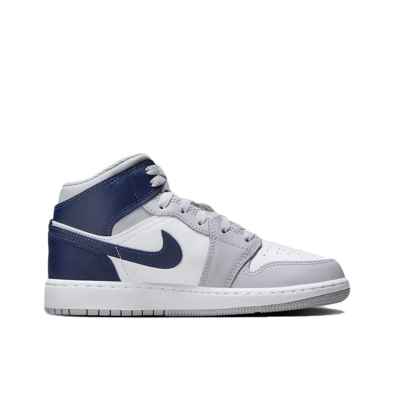 Кросівки дитячі Air Jordan 1 Mid Gs White/Grey DQ8423-104