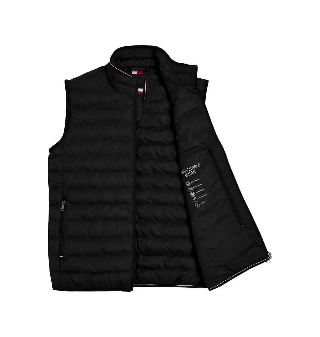 Tommy Hilfiger Regular Fit men's uilted vestzip black