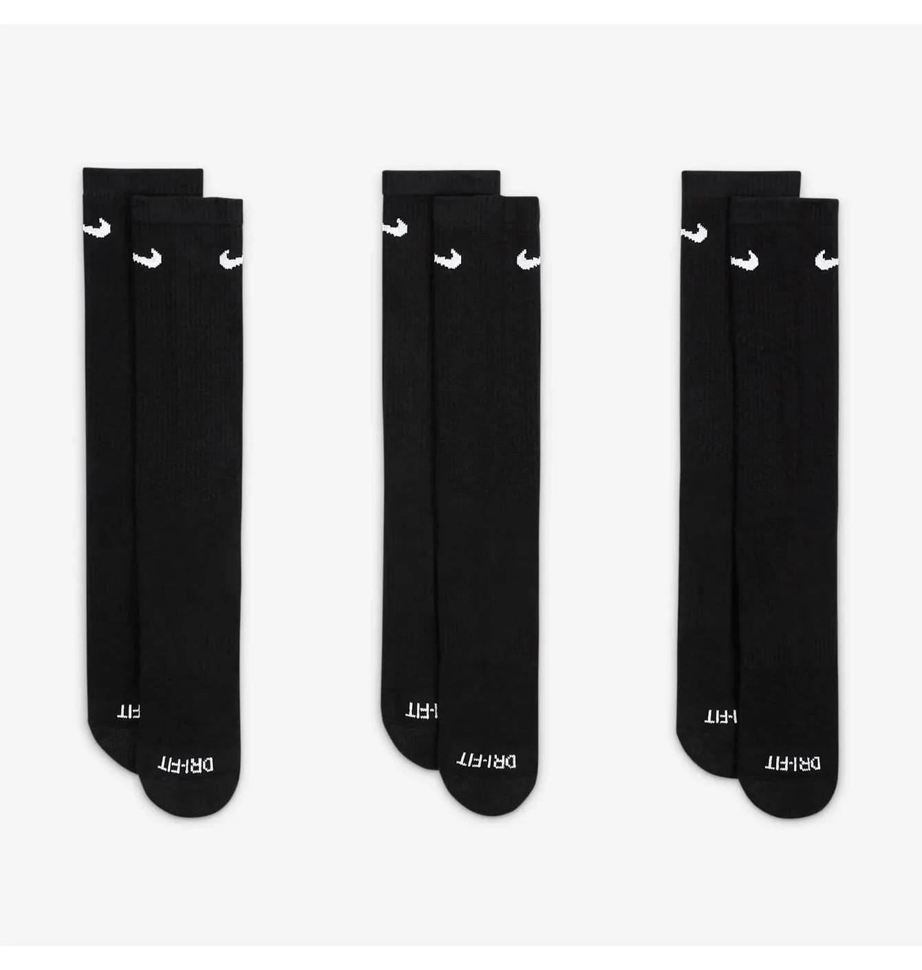 Шкарпетки унісекс Nike Evry Plus Cush Crew Black (3 пари) SX6888-010