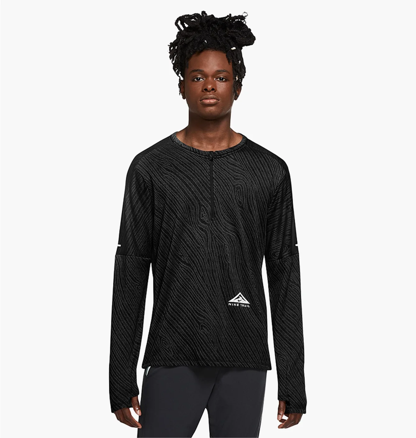 Лонгслів чоловічий Nike Dri-Fit Element Trail Half Zip Black CZ9056-010