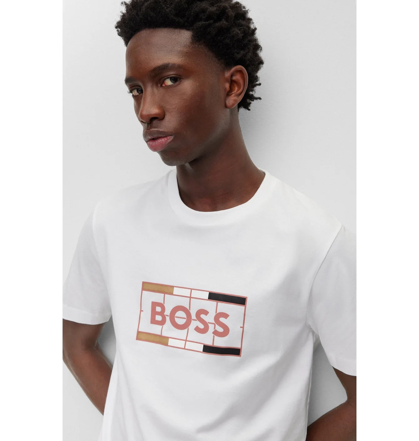 t-shirt hugo boss slim fit white