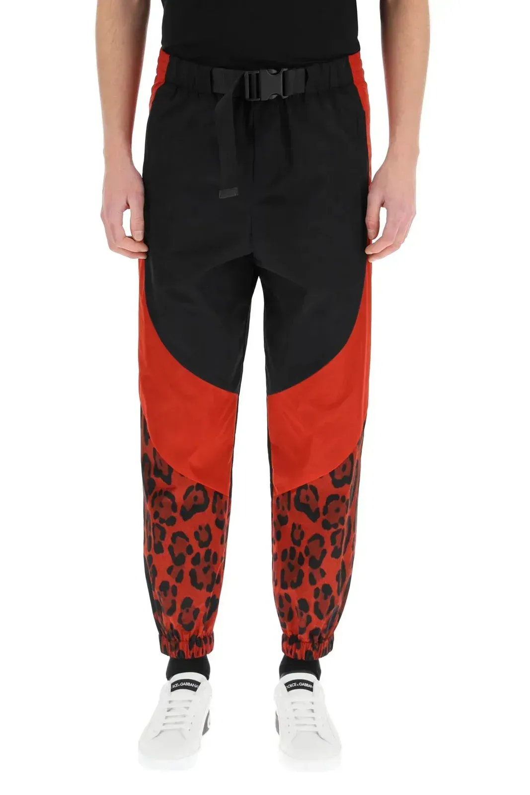 Dolce & Gabbana Belted Waist Leopard Printed Trousers