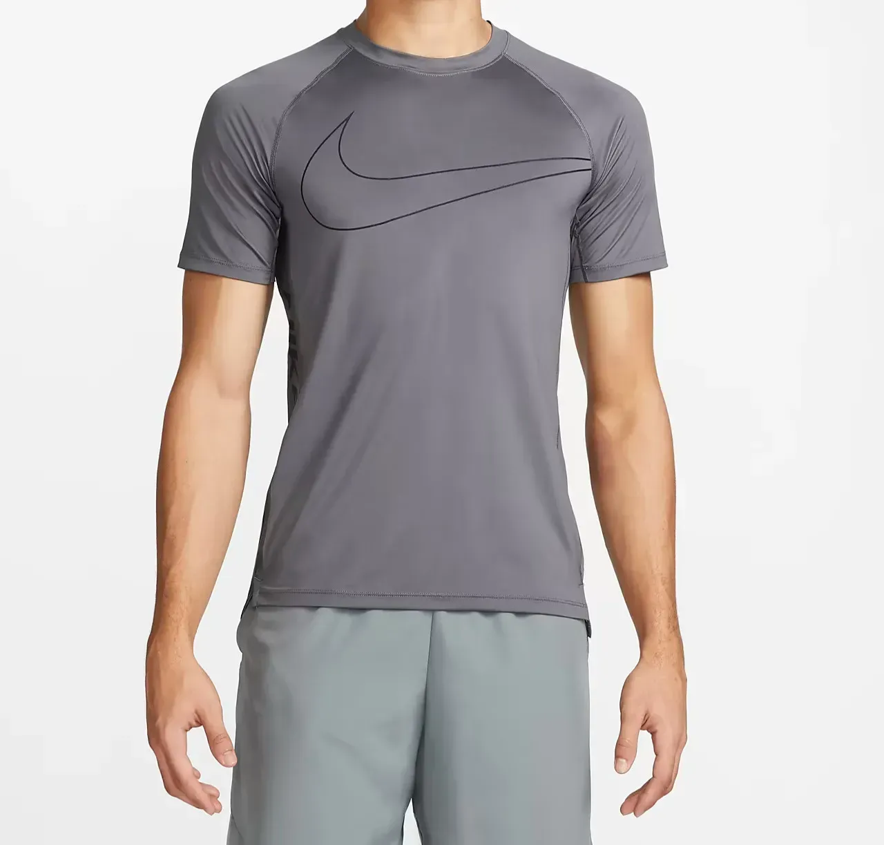 Футболка чоловіча Nike Dry-Fit Swoosh Futura Gray Slim Ss Training Tee (DM6008-068)