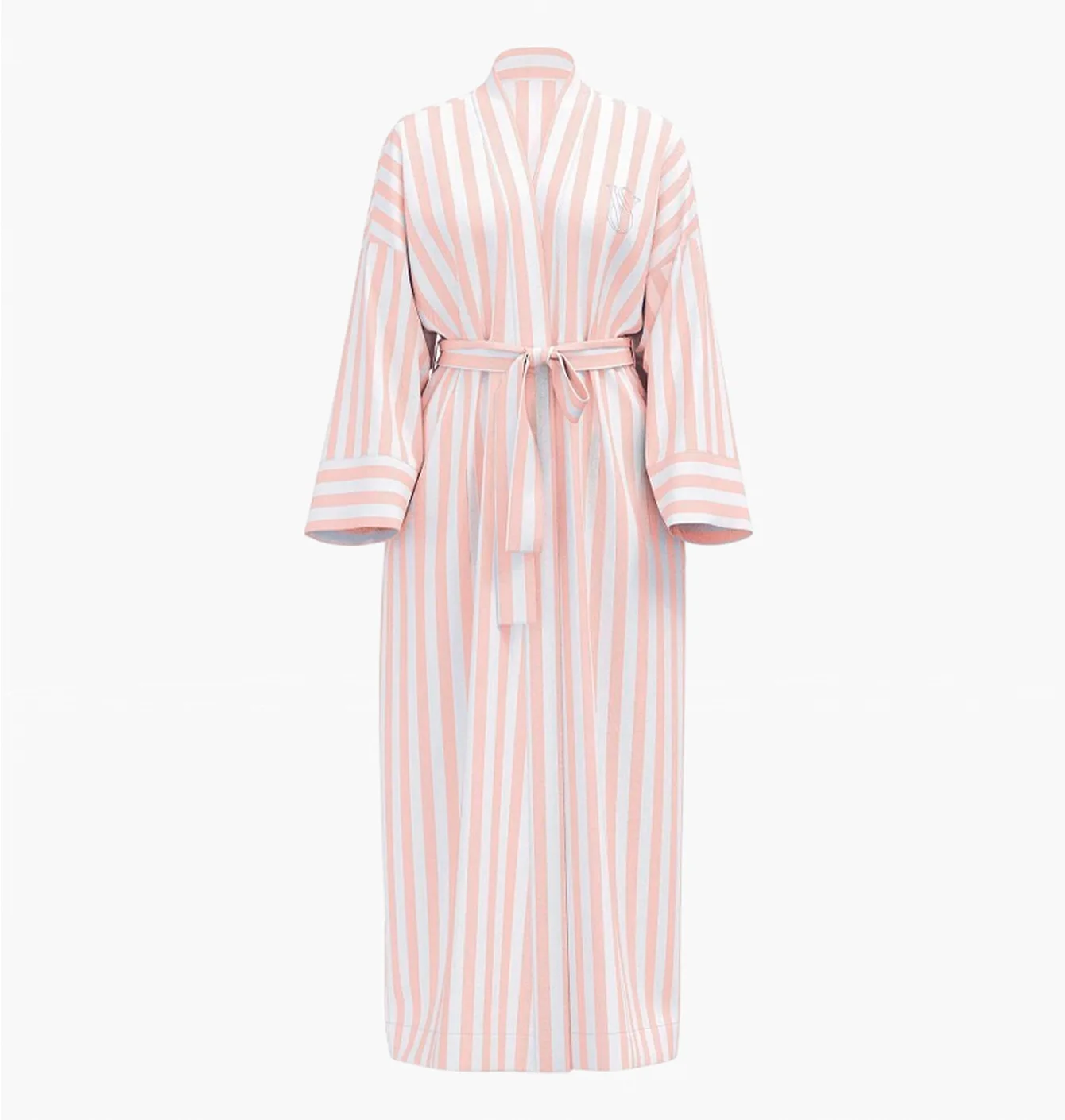 Халат жіночий Victoria's Secret Toasted Sugar Stripes White/Peach 26853690