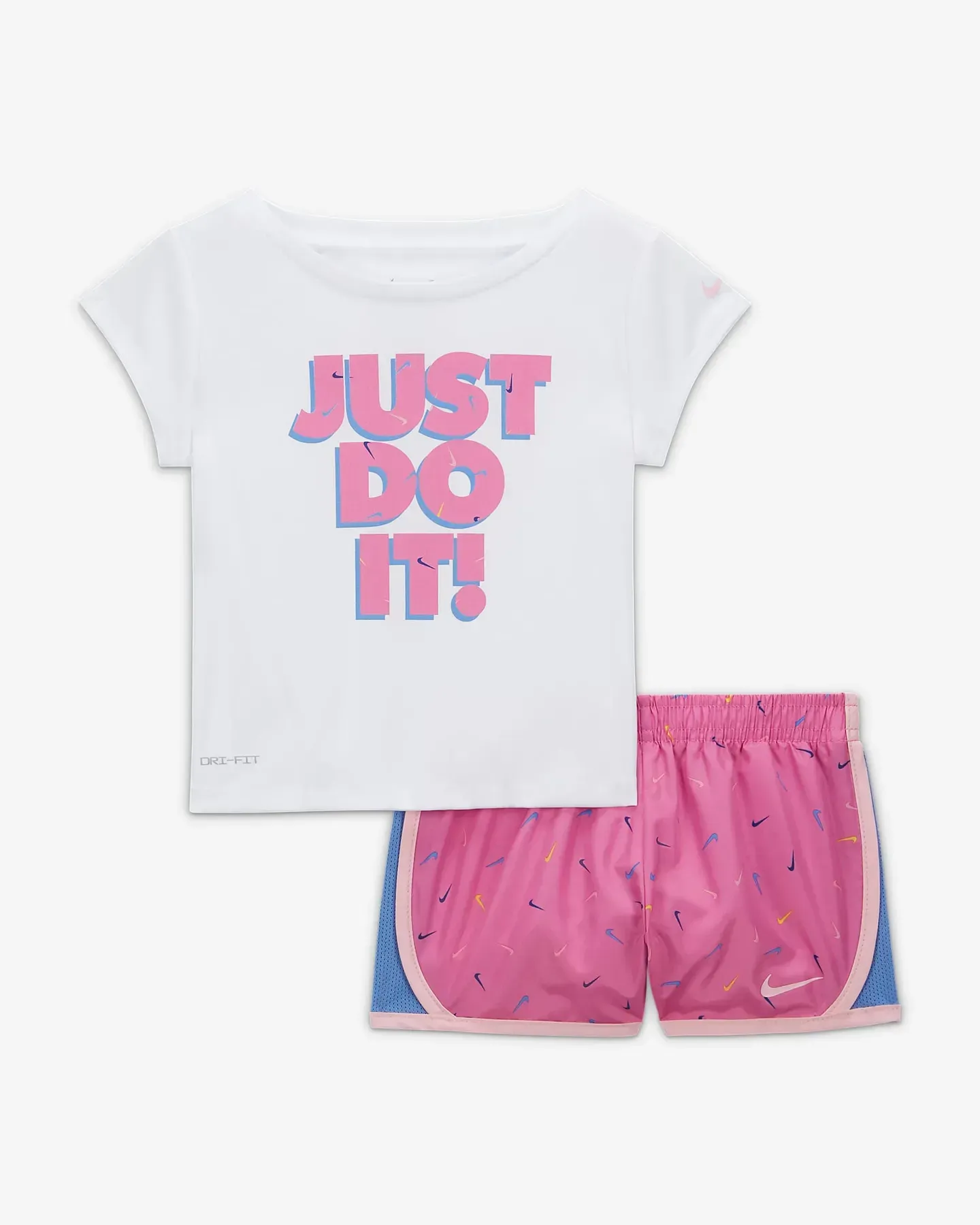 NIKE SWOOSH TEMPO TEE & SHORT SET PLAYFUL PINK