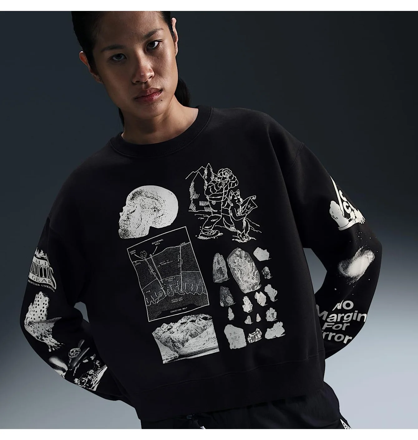 Світшот жіночий Nike Acg Tuff Fleece WomenS Therma-Fit Repel Crew-Neck Sweatshirt Black FV7329-010