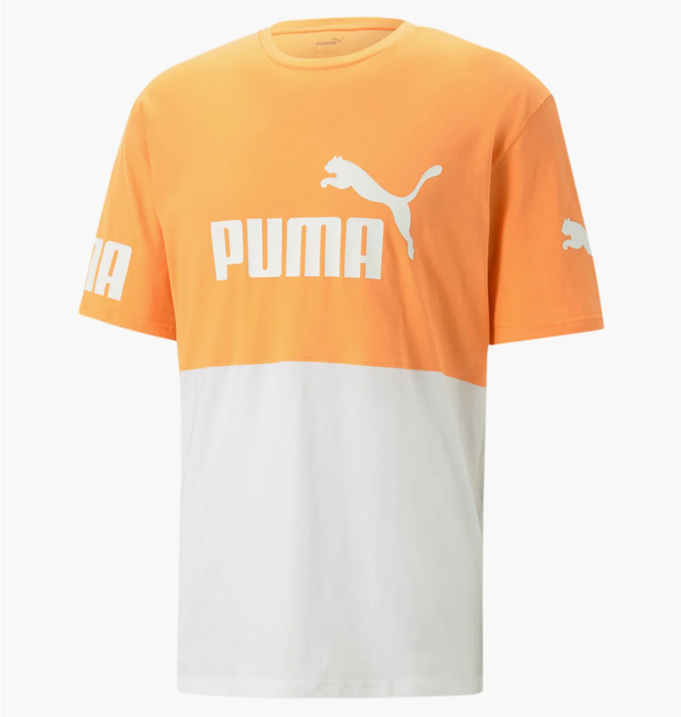 Футболка чоловіча Puma Power Colourblock Orange/White 673321-46