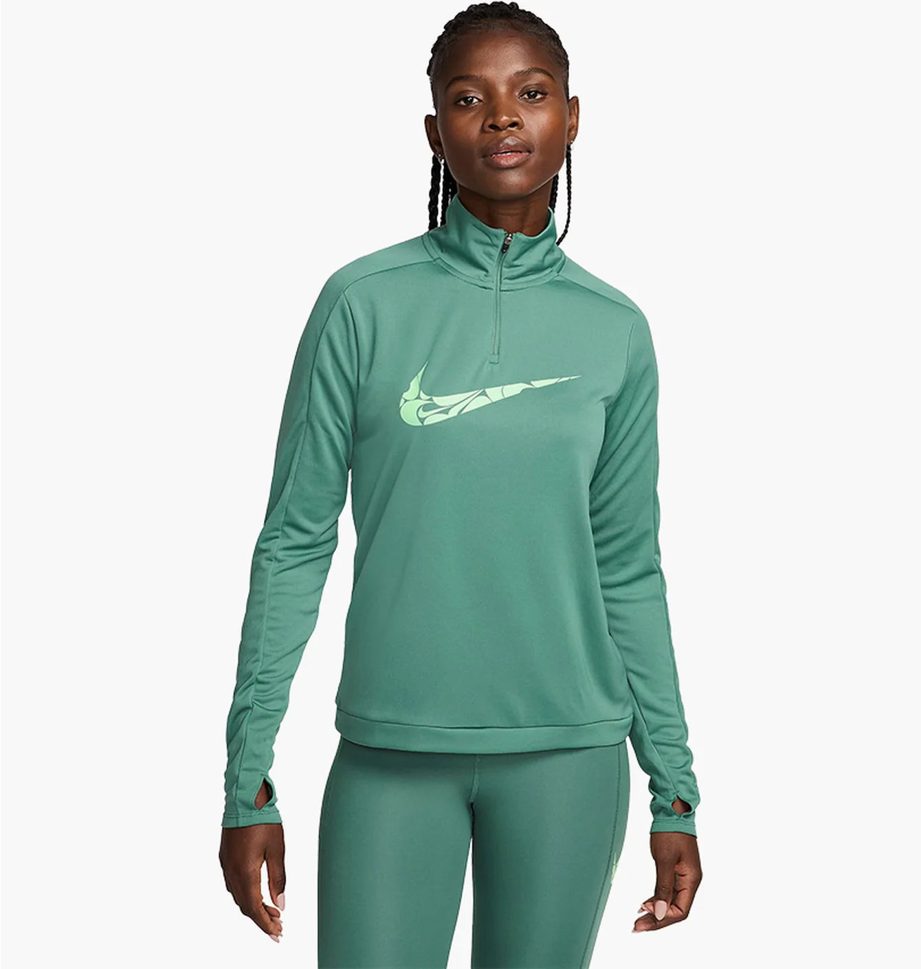 Кофта жіноча Nike 1/4 Dri-Fit Swoosh Green FN2636-361