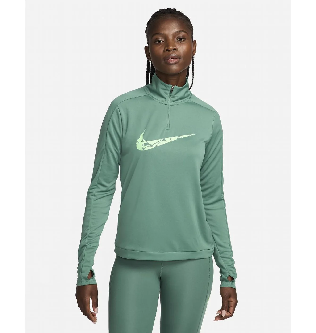 Кофта жіноча Nike 1/4 Dri-Fit Swoosh Green FN2636-361