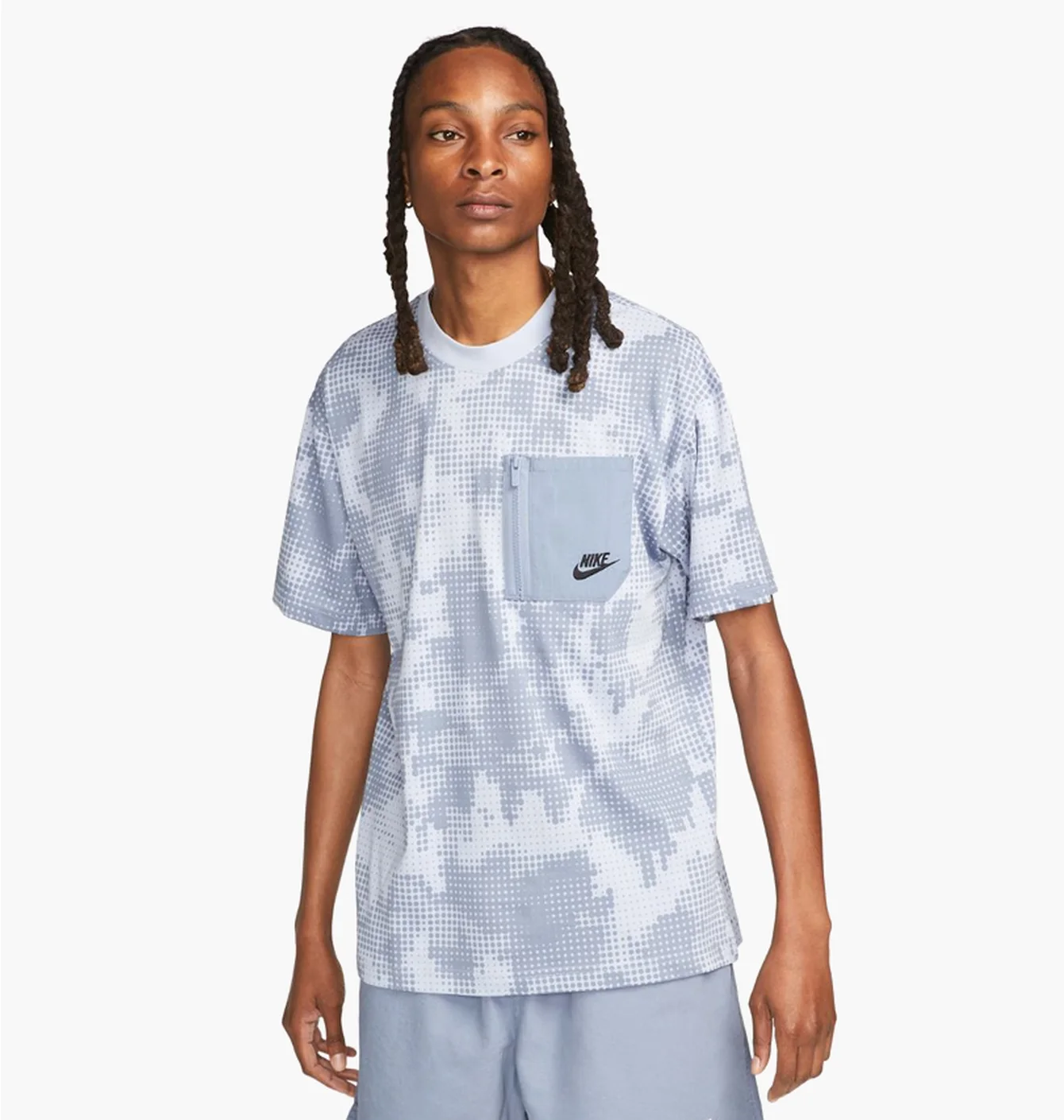 Футболка чоловіча Nike M Nsw Spu Ss Top Aop Light Blue/White FJ5252-493