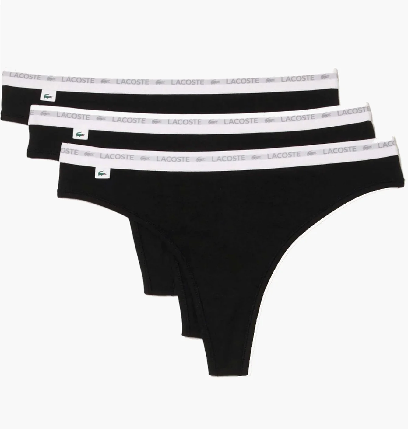 Трусики жіночі Lacoste Stretch Cotton String Briefs (3 шт) Black 8F1341031