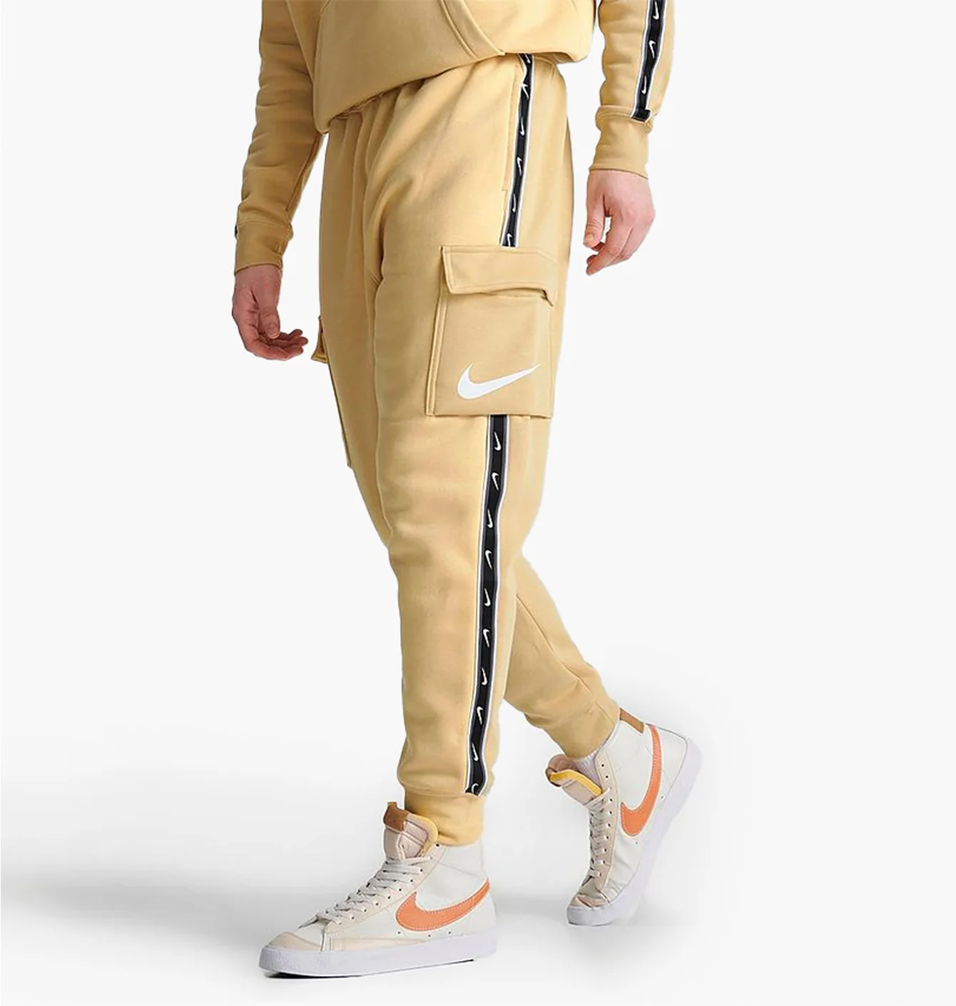 Штани чоловічі Nike Sportswear Repeat Tape Fleece Cargo Jogger Pants Yellow Dx2030-252