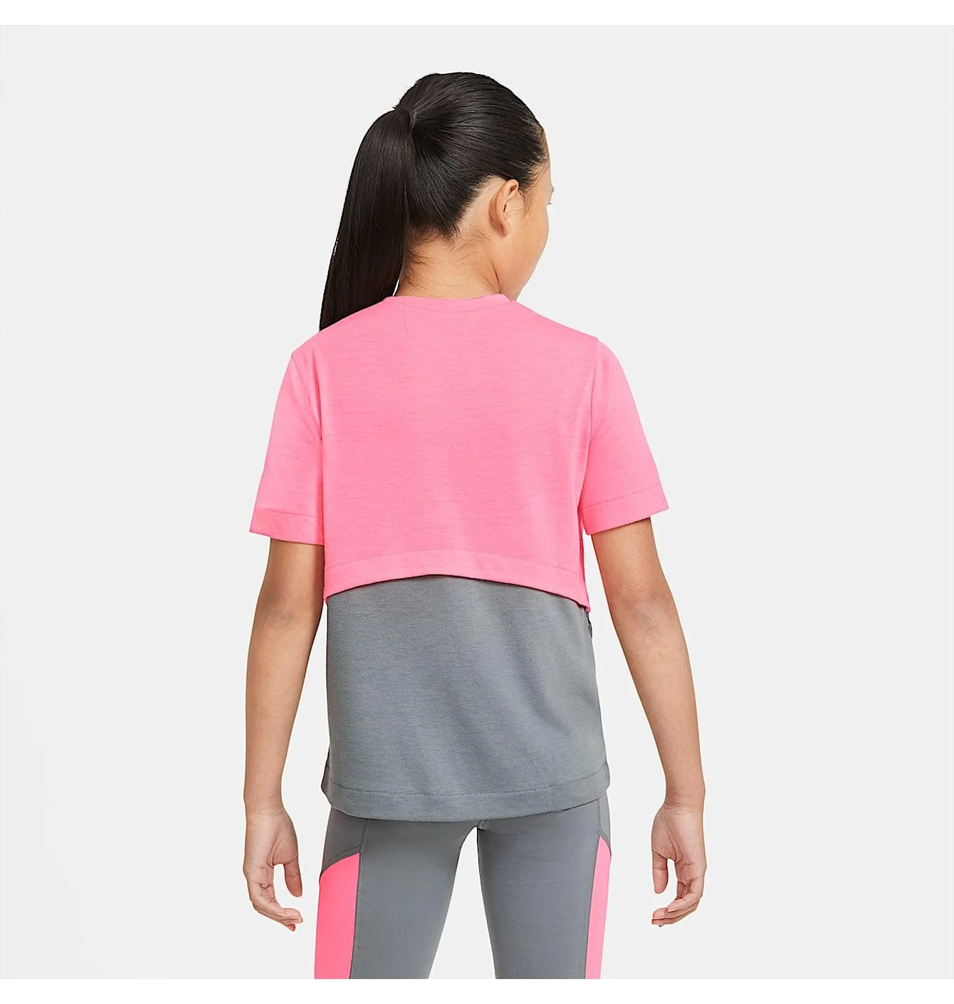 Футболка дитяча Nike Dri-Fit Trophy Ss Top Pink/Grey DA1096-675