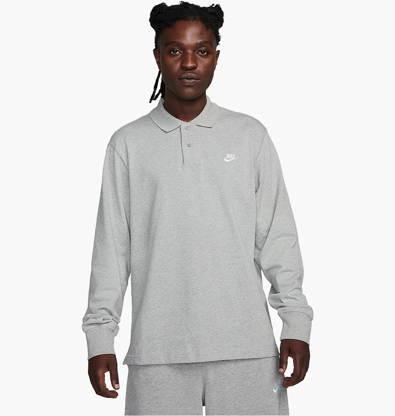 Кофта чоловіча Nike Club Longsleeve-Polo Grey FQ3417-063