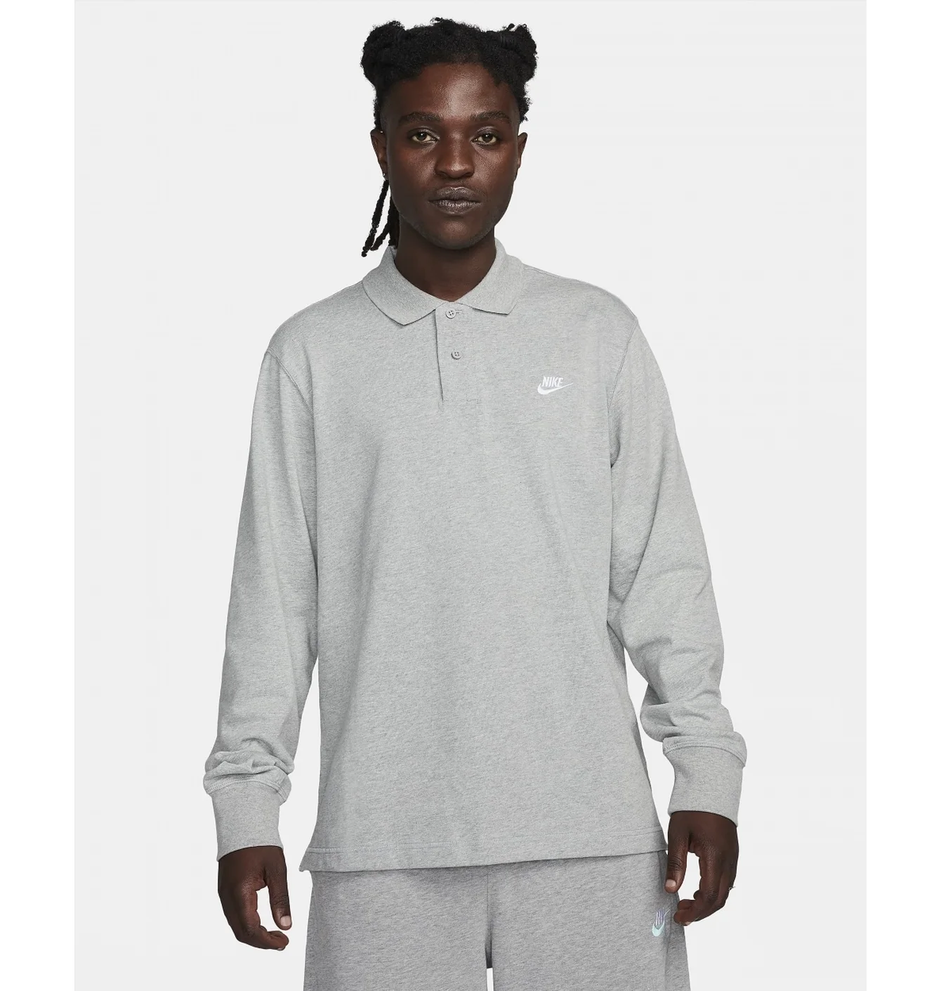 Кофта чоловіча Nike Club Longsleeve-Polo Grey FQ3417-063