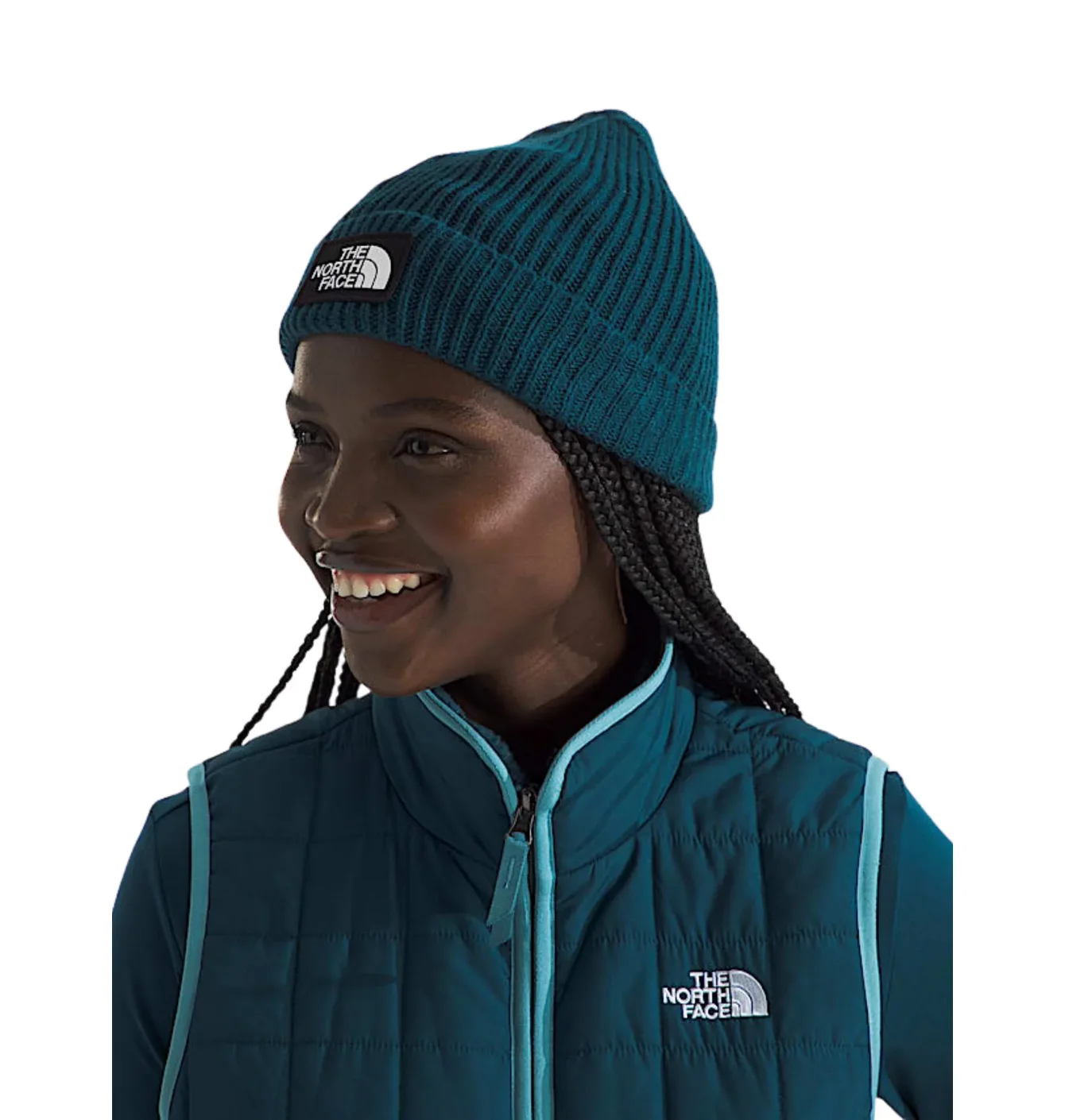 Шапка унісекс The North Face Logo Cuffed Beanie Turquoise NF0A3FJX1NO